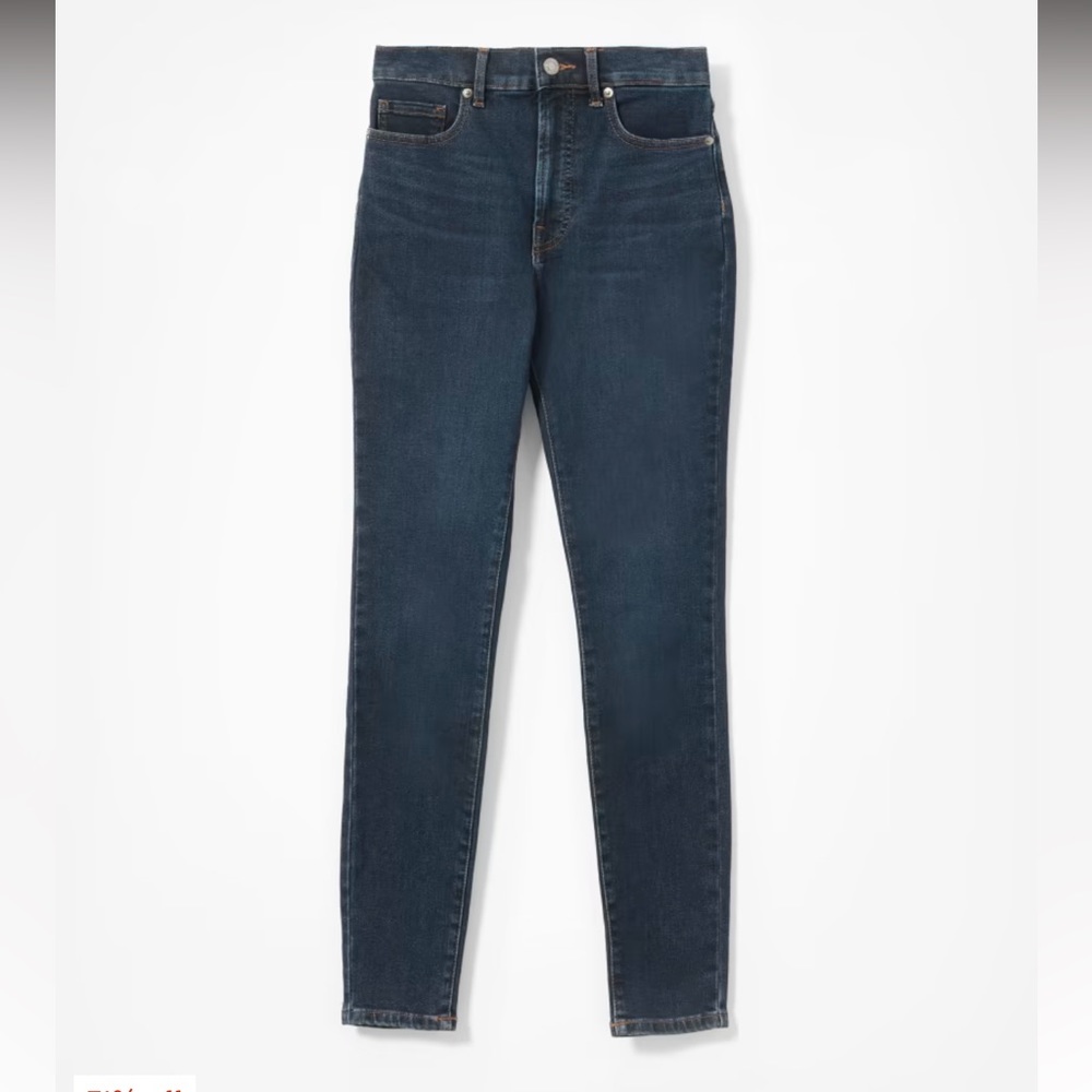 🏷️ EVERLANE Authentic Stretch High-Rose Ankle Skinny Jeans 24 Mid-Blue Wash
